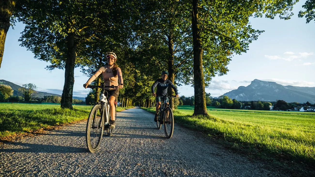 Radfahrer am Alpe Adria Radweg